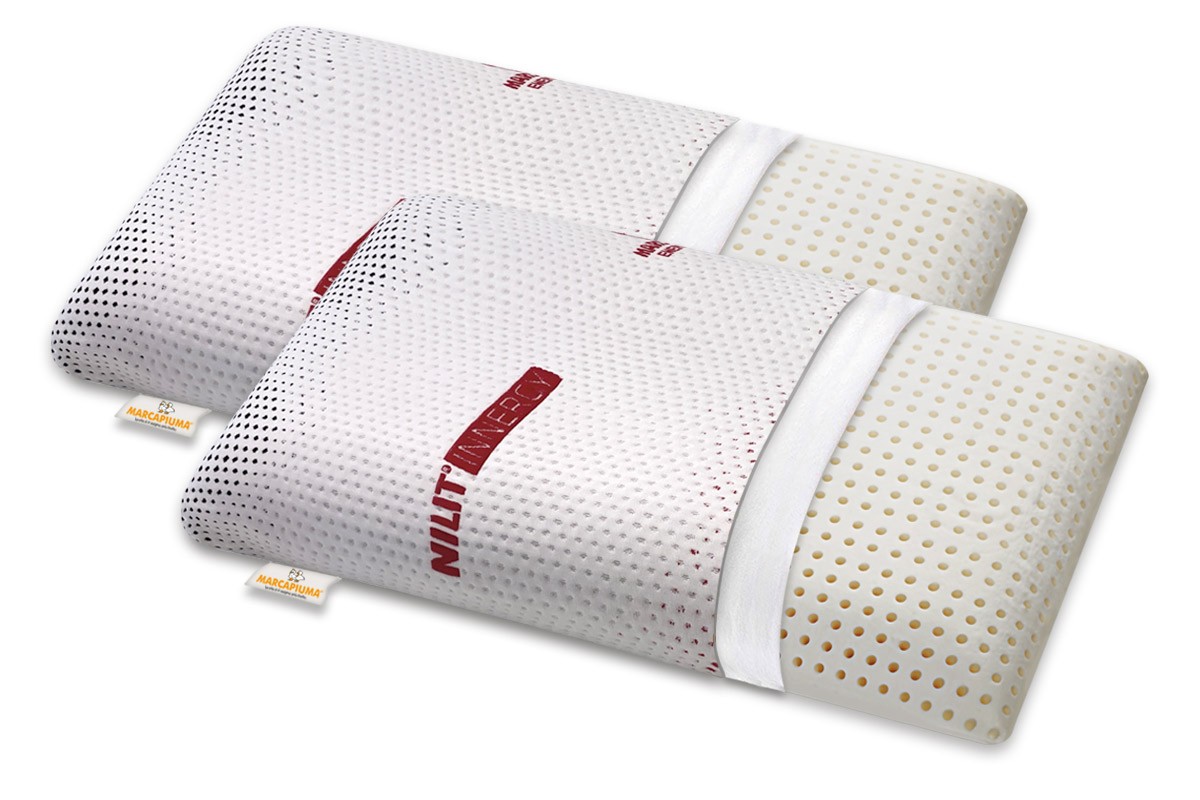 Pair of Memory pillows Slow Memory model soap shape removable cover NILIT INNERGY with zip - Marcapiuma