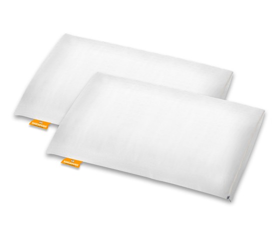 Pair of pillow 100% removable cotton cover with zip - Marcapiuma