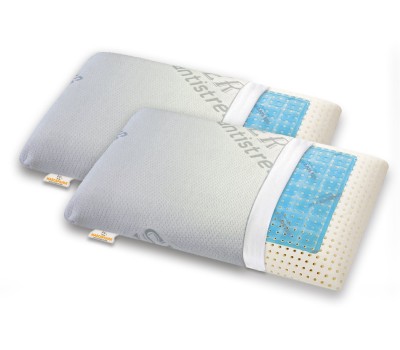 Pair of Memory GEL pillows soap-shaped removable SILVER ANTISTRESS cover with zip - Marcapiuma