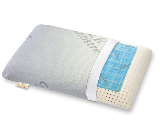 Oreiller Memory GEL forme savon doublure SILVER ANTISTRESS déhoussable avec zip - Marcapiuma