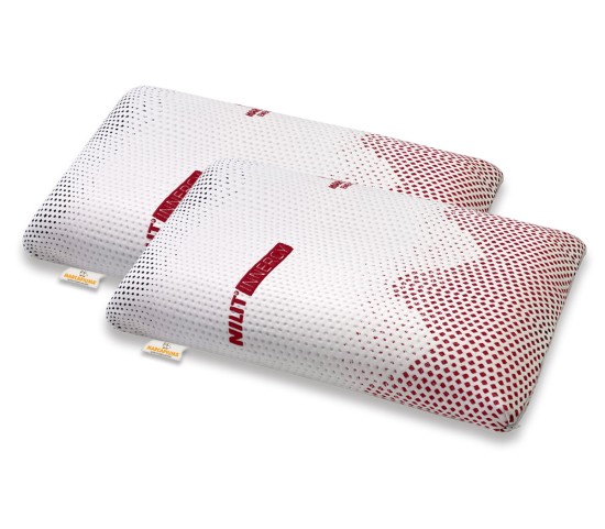 Pair of Memory GEL soap-shaped pillows with removable NILIT INNERGY cover with zip - Marcapiuma