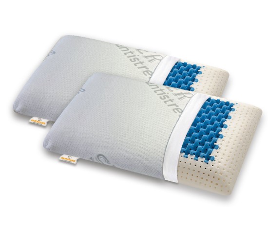 Pair of Memory pillows model Air Massage breathable insert Removable lining Silver Antistress - Marcapiuma