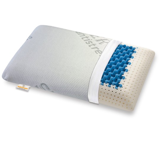 Memory pillow model Air Massage breathable insert Removable lining Silver Antistress - Marcapiuma