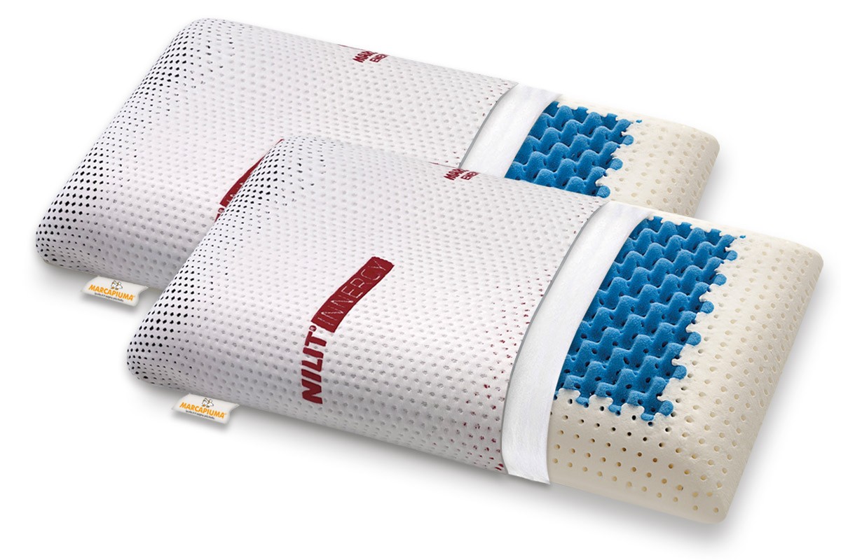 Pair of Memory pillows model Air Massage breathable insert Removable cover NILIT INNERGY - Marcapiuma