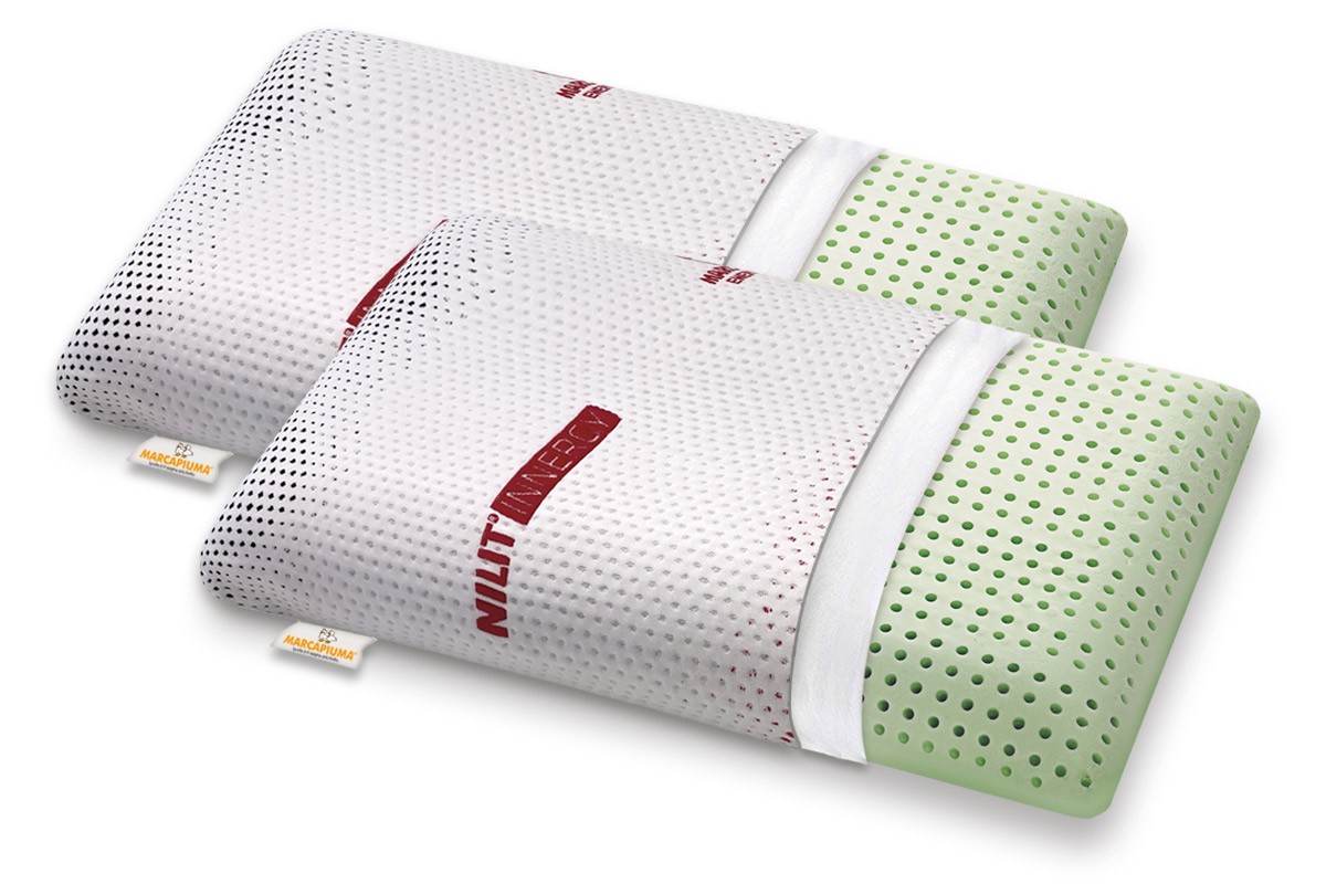 Pair of Memory pillows Bio Green model soap shape NILIT INNERGY cover - Marcapiuma