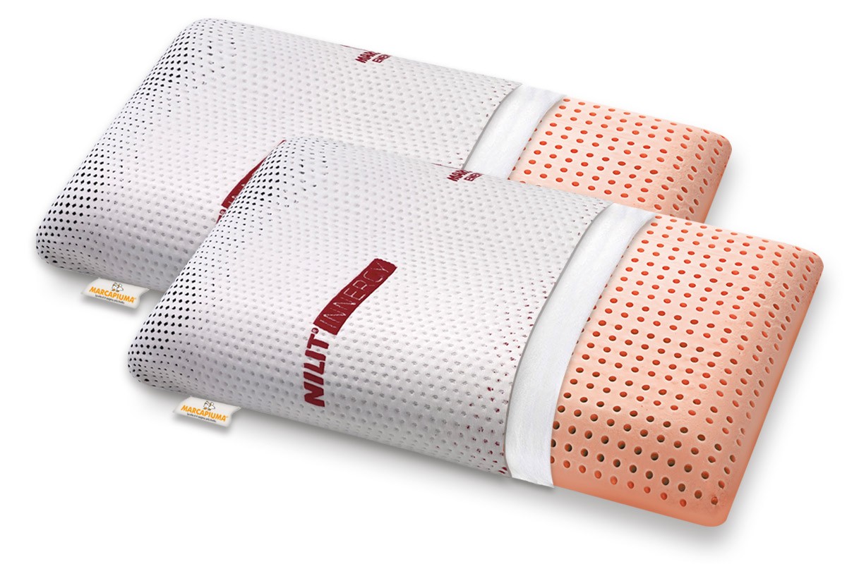 Pair of washable Memory foam pillow BIO CLEAN model with zipped cover NILIT INNERGY - Marcapiuma