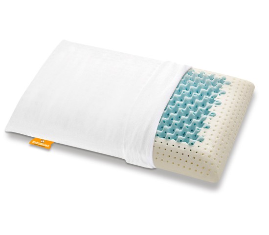 Cuscino Memory Mister Blue rigido cerniera fodera cotone - Marcapiuma