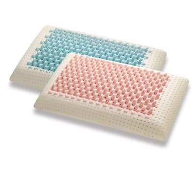 Paire d'oreillers à mémoire de forme Miss Pink et Mister Blue forme savon, housse SILVER ANTISTRESS - Marcapiuma 2