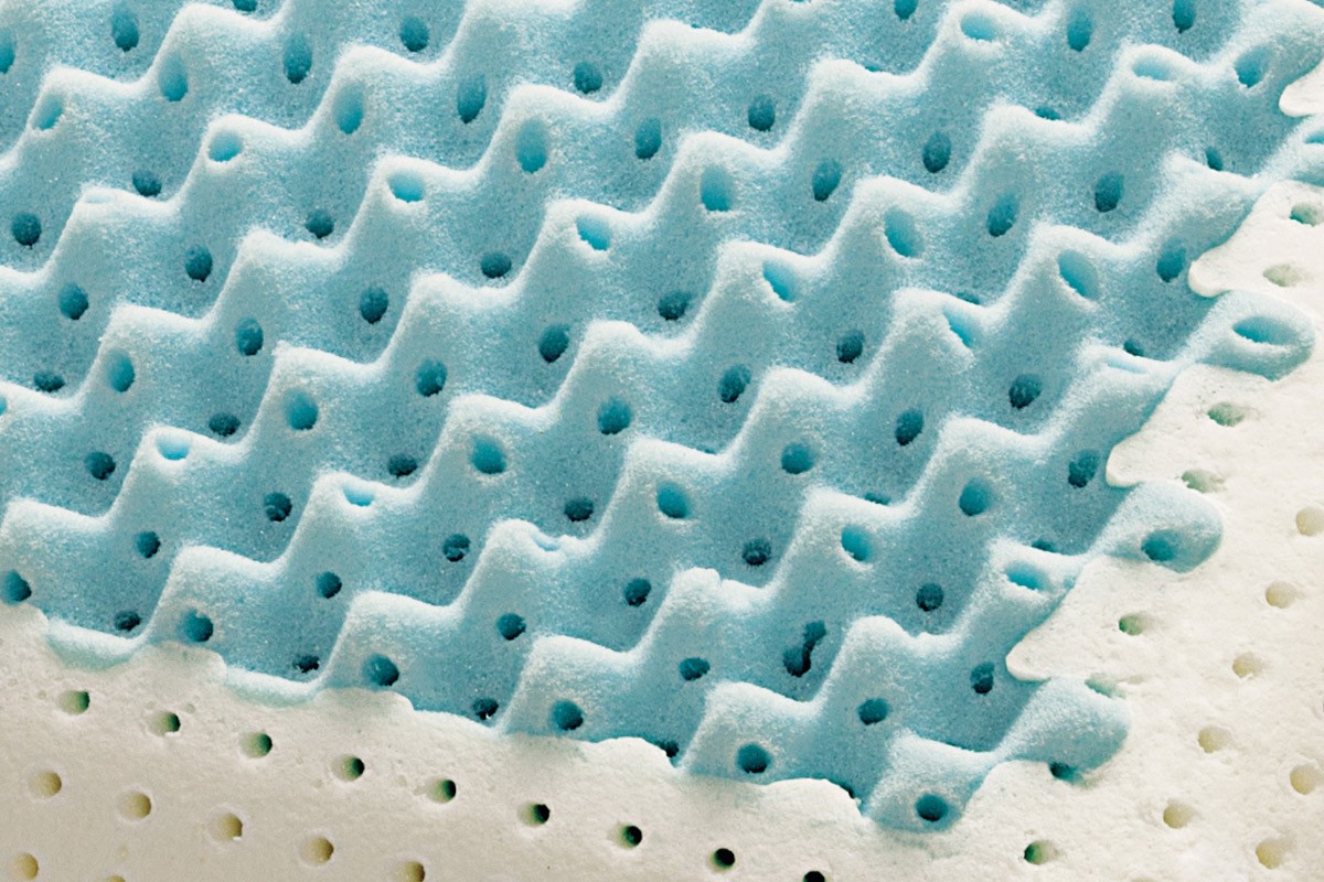 Oreiller à mémoire de forme Mister Blue en mousse respirante détail - Marcapiuma