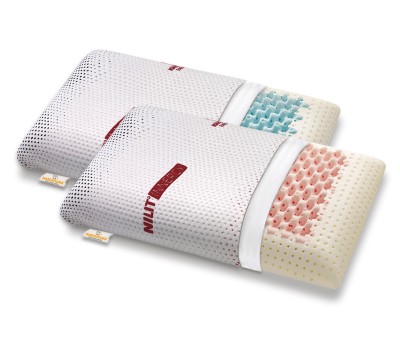 Paire d'oreillers à mémoire de forme Miss Pink et Mister Blue forme savon, housse NILIT INNERGY - Marcapiuma