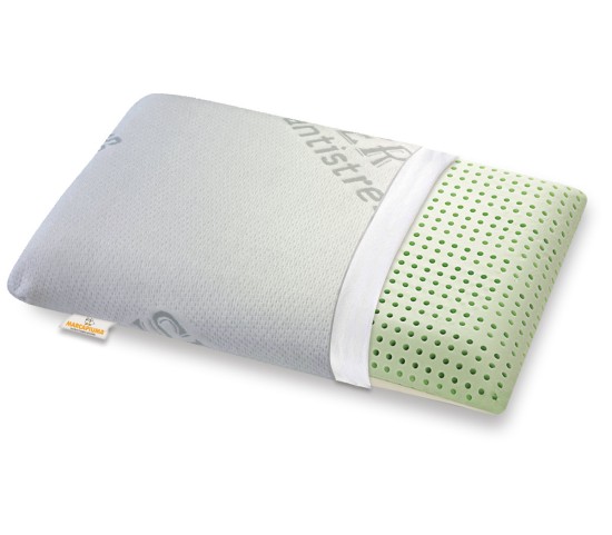 Cuscino in Memory modello Bio Double Aloe Fodera Silver Antistress con cerniera - Marcapiuma
