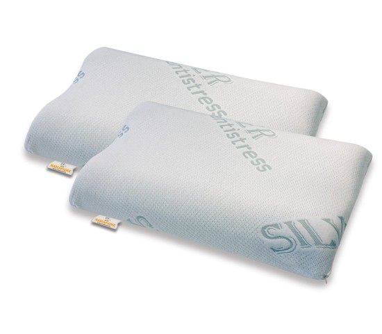 Washable Memory Foam Pillow model Bio Clean wave-shaped