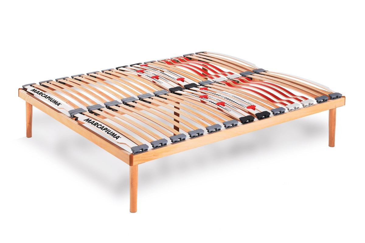 Rete a doghe Nature Med Fissa Matrimoniale in legno di faggio - Marcapiuma