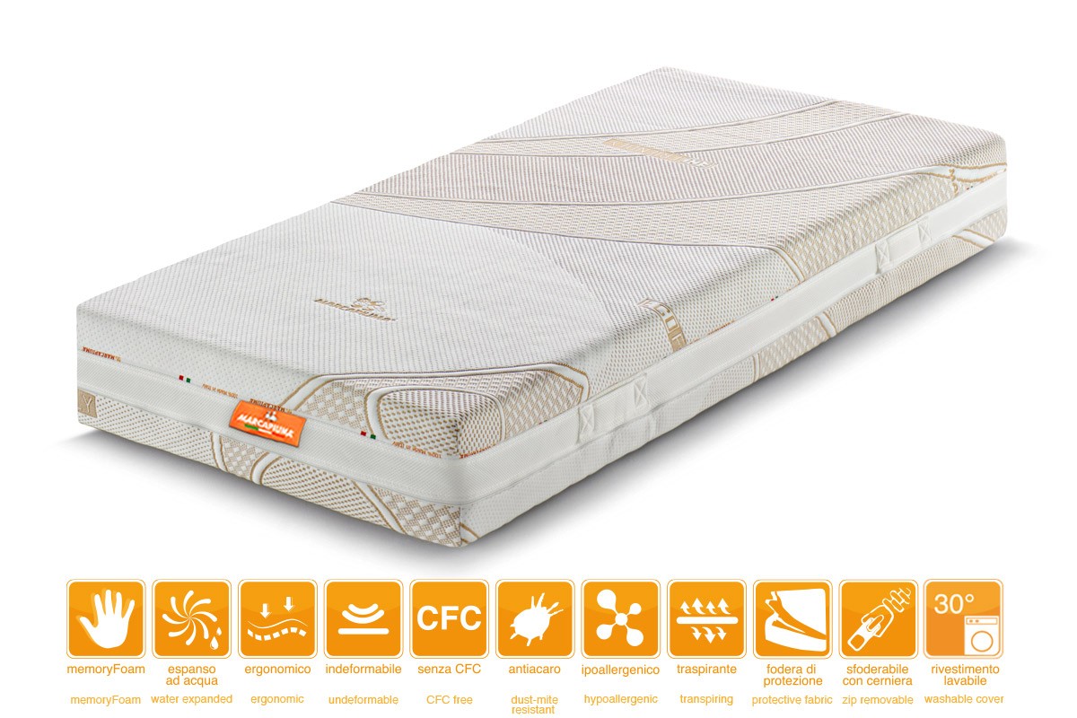 Kinderschlafsystem Cucciolo Memory Foam Matratze Sunrise mit Umweltfreundlichem Kissen - Marcapiuma