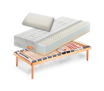 Sistema Letto singolo Materasso Rainbow + Rete a doghe + Cuscino - Marcapiuma