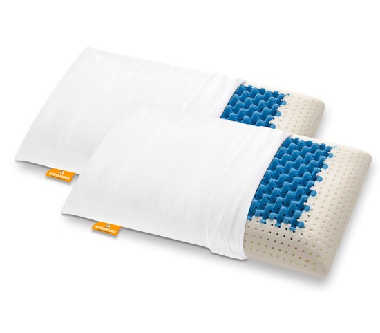 Coppia Cuscini in Memory modello AIR MASSAGE fodera cotone - Marcapiuma