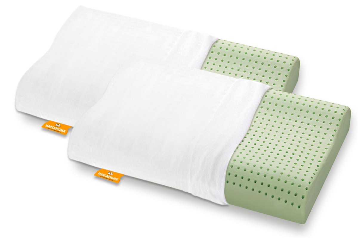 Memory Foam Pillow model BIO GREEN wave-shaped