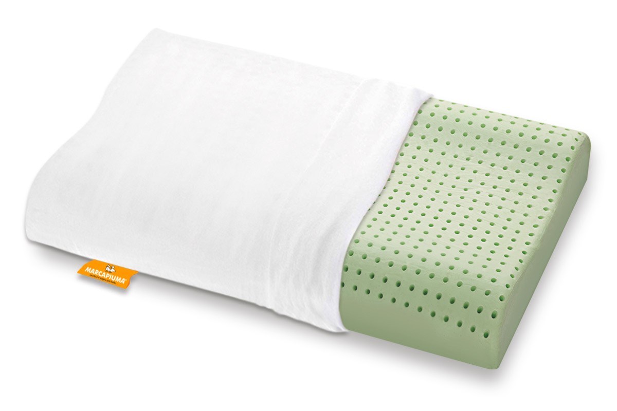 Memory Foam Pillow model BIO GREEN wave-shaped