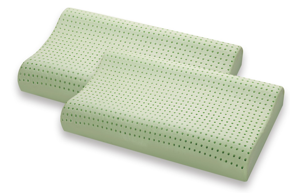 Memory Foam Pillow model BIO GREEN wave-shaped