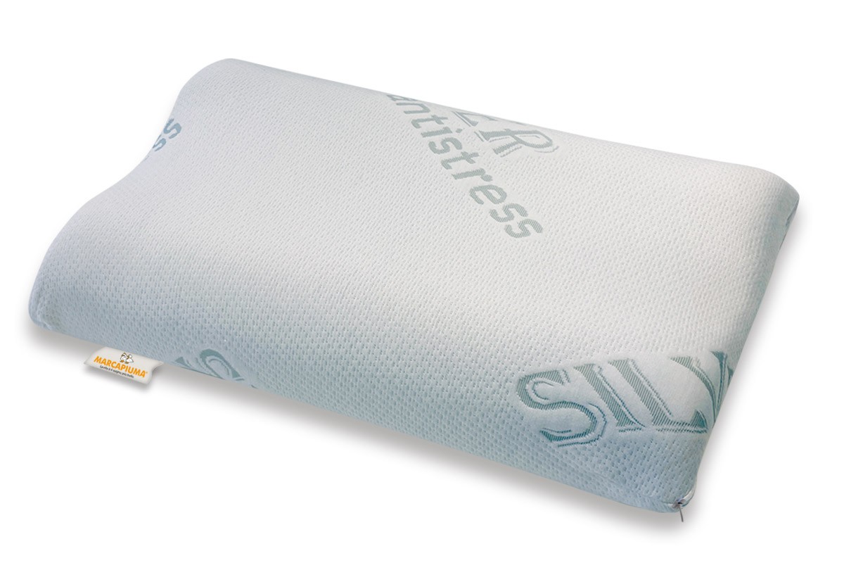 Memory Foam Pillow model Bio Green wave-shaped