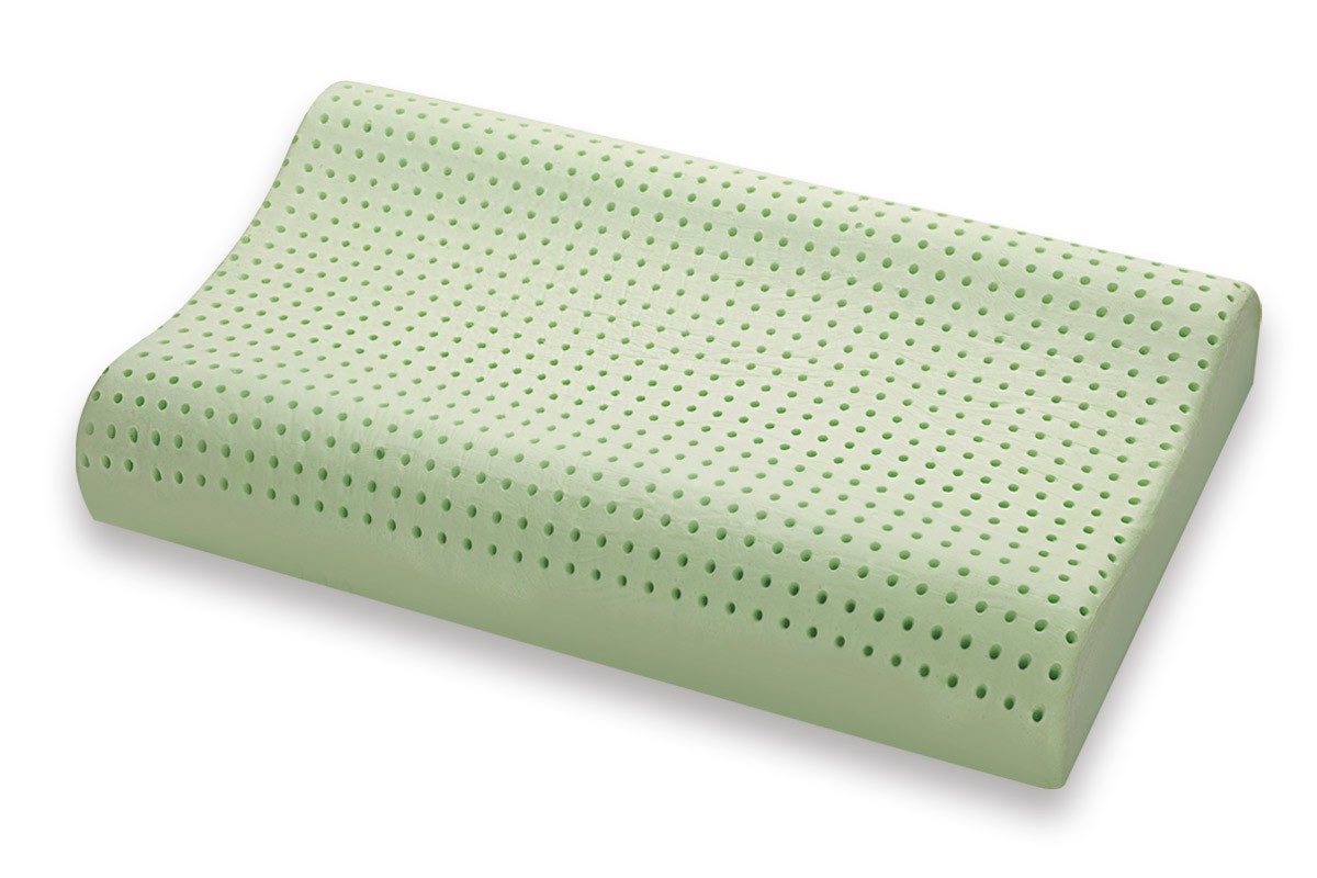 Memory-Kissen BIO GREEN Doppelwelle Bio Kopfkissen mit Transpirationslöcher