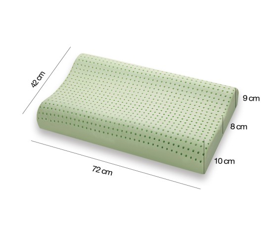 Memory-Kissen BIO GREEN Doppelwelle Bio Kopfkissen mit Transpirationslöcher