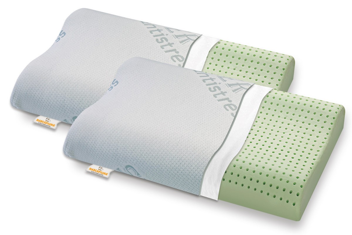 Memory Foam Pillow model Bio Green wave-shaped