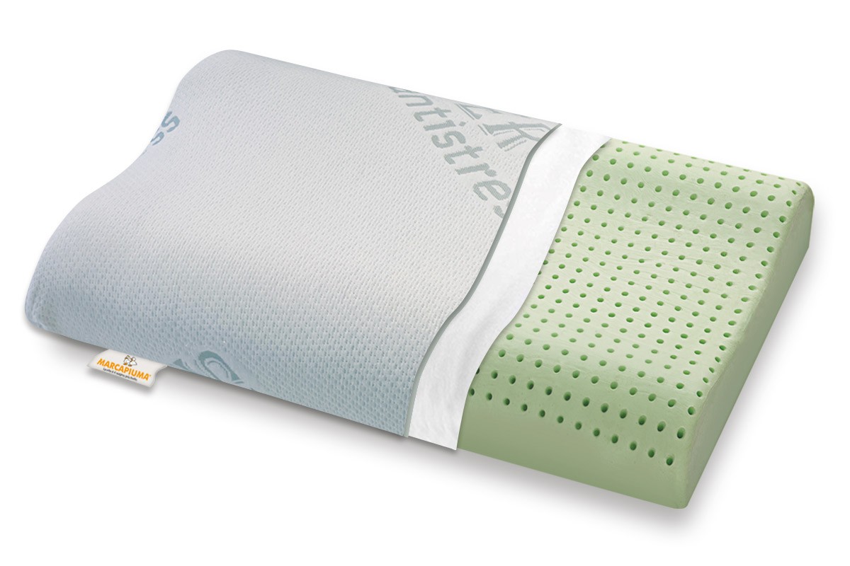 Memory-Kissen BIO GREEN Doppelwelle Bio Kopfkissen mit Transpirationslöcher