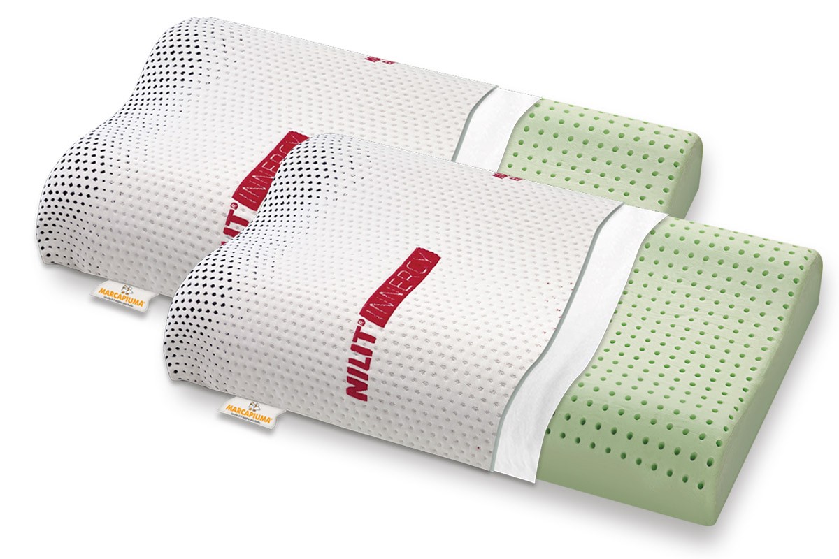 Memory Foam Pillow model Bio Green wave-shaped
