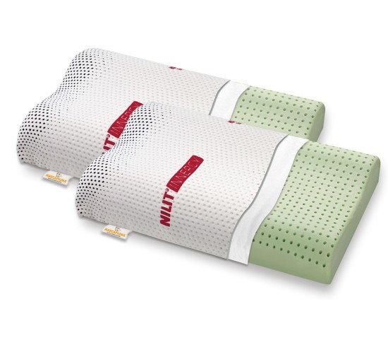 Memory Foam Pillow model Bio Green wave-shaped