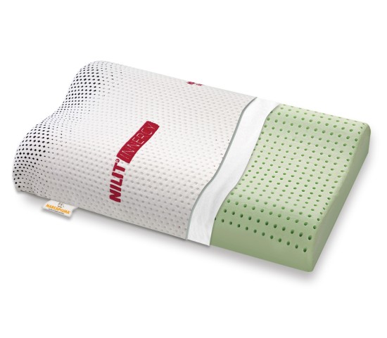 Memory Foam Pillow model Bio Green wave-shaped