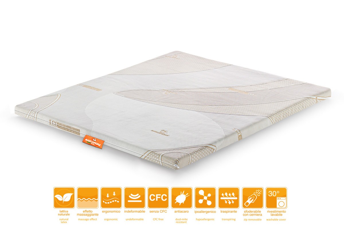 Surmatelas en Latex Modèle Ventus – Double – Housse Éco-Responsable – Marcapiuma