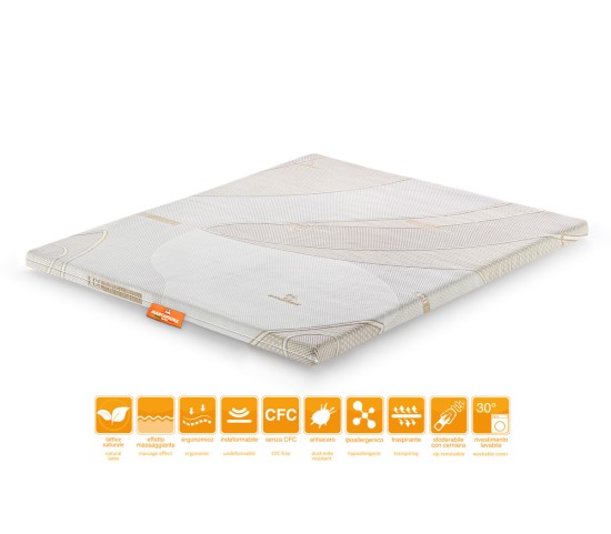 Latex-Topper Modell Ventus – Doppelbett – Umweltfreundlicher -Bezug – Marcapiuma