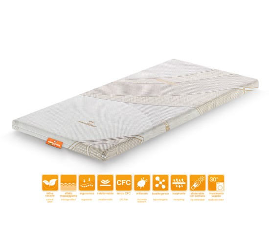 Latex-Topper Modell Ventus – Einzelbett – Umweltfreundlicher -Bezug – Marcapiuma