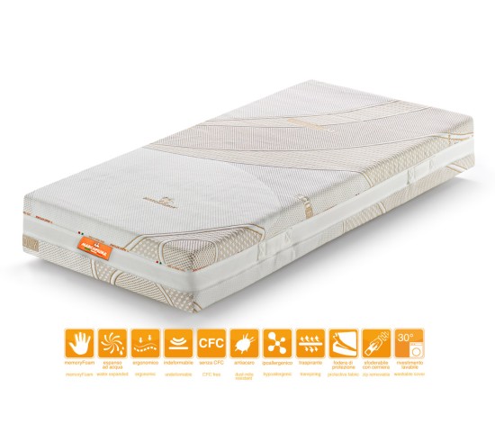 Matelas en Mousse à Mémoire Prince Simple avec Revêtement Écologique - Marcapiuma