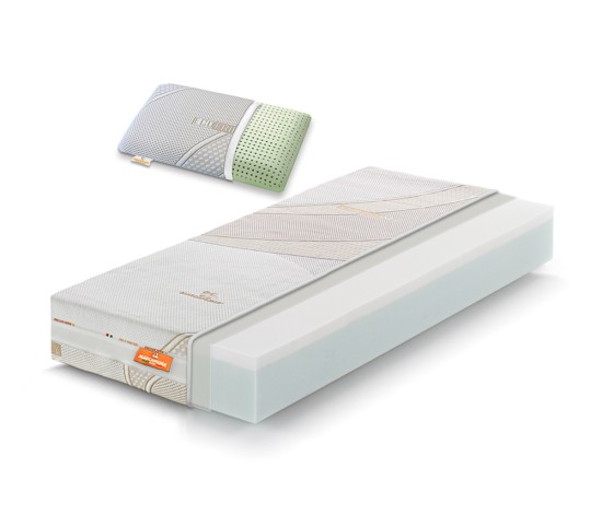 Sistema de Cama Infantil Cucciolo Colchón Viscoelástico Sunrise con Almohada Ecológica - Marcapiuma