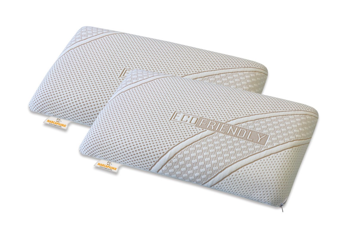 Pair of Memory pillows DUMBO ALOE model soap shape removable ECO-FRIENDLY cover with zip - Marcapiuma