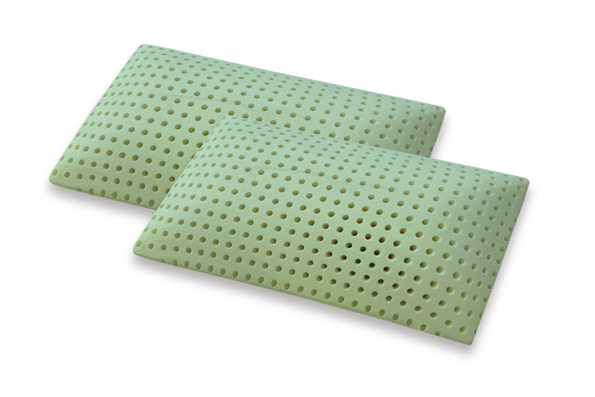 Paire d'oreillers à mémoire de forme modèle DUMBO ALOE forme savon déhoussable ECO-FRIENDLY avec fermeture éclair - Marcapiuma