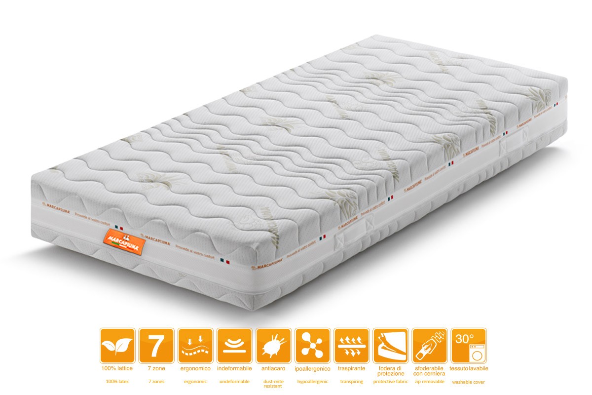 Materasso in Lattice modello SEVENLIFE 18 Singolo Rivestimento sfoderabile Aloe Vera - Marcapiuma