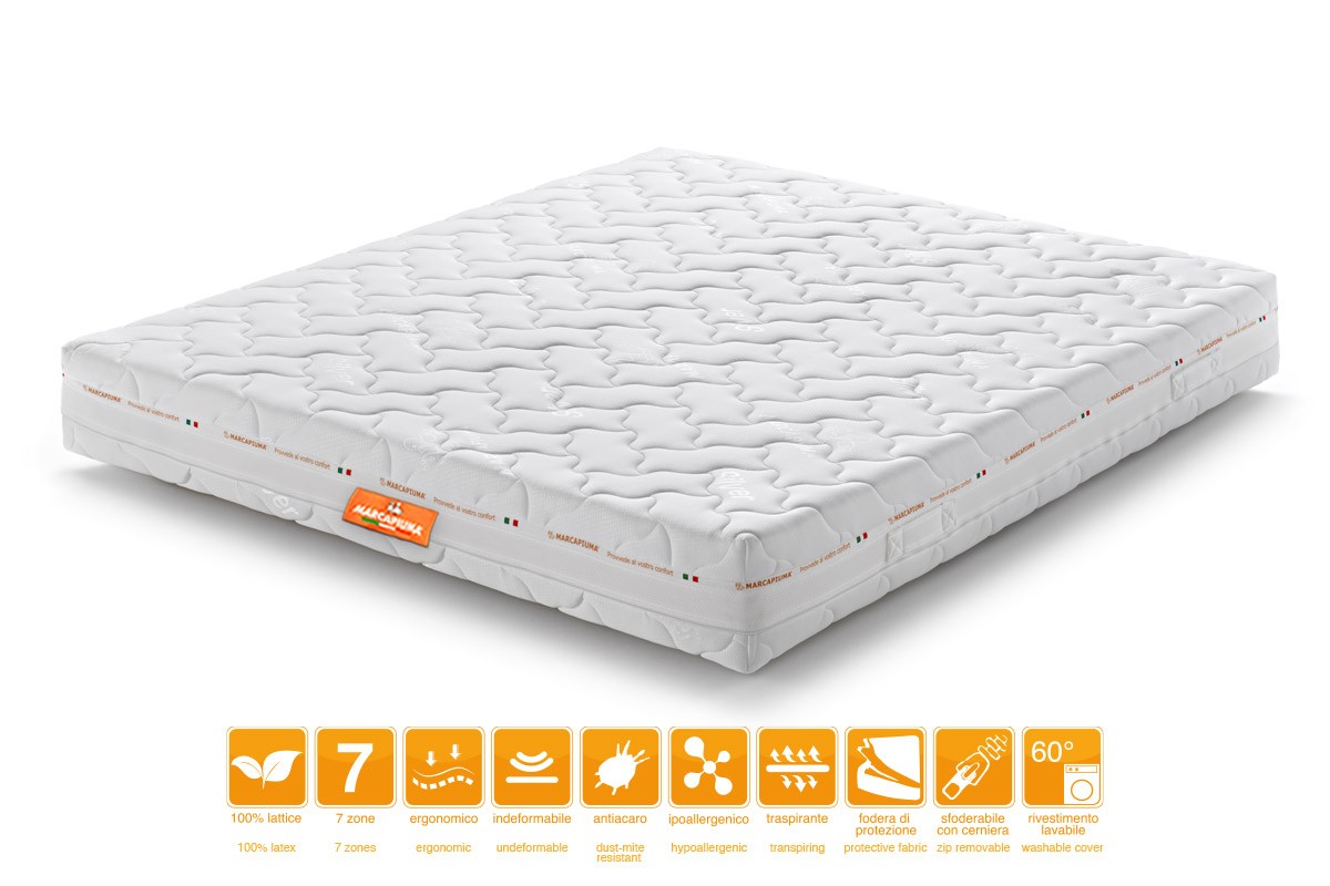 Matelas simple en latex modèle Sevenlife 20 avec revêtement Silver – Marcapiuma