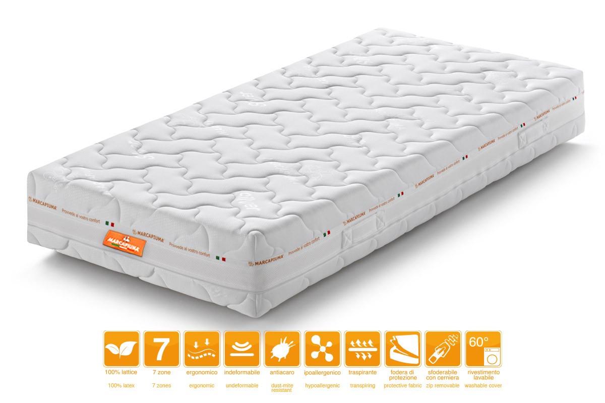 Matelas simple en latex modèle Sevenlife 20 avec revêtement Silver – Marcapiuma