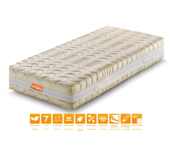 Materasso in Lattice con Topper Lattice Naturale singolo modello ACTIVE rivestimento Cotone Nature - Marcapiuma