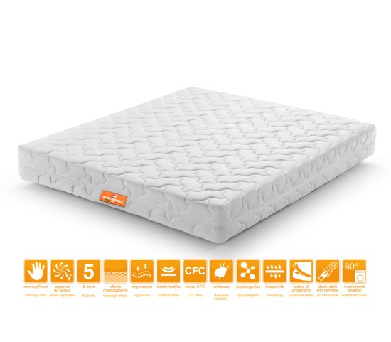 Memory Foam Double Mattress Rainbow Plus Model with Silver Cover - Marcapiuma