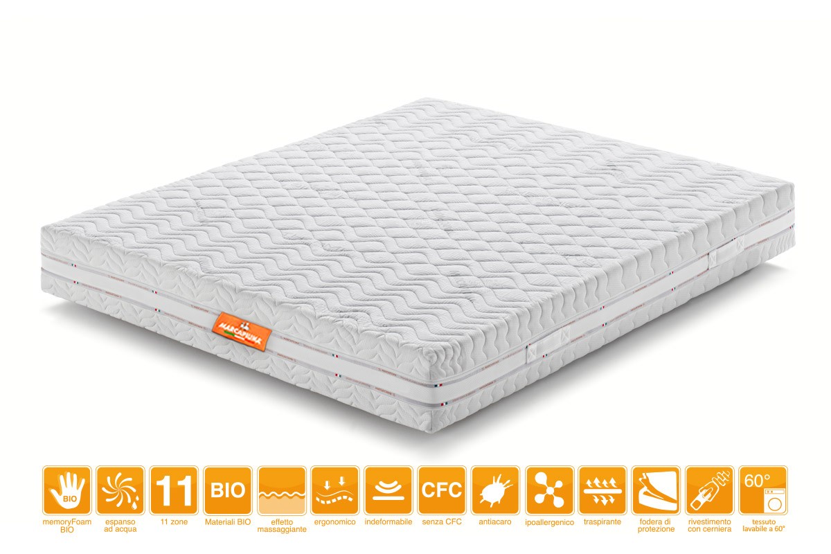 Materasso in Memory modello Bio Paradise con Rivestimento Thermic Matrimoniale - Marcapiuma