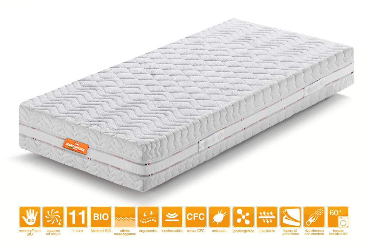 Matelas Mémoire de Forme modèle BIO PARADISE - Marcapiuma