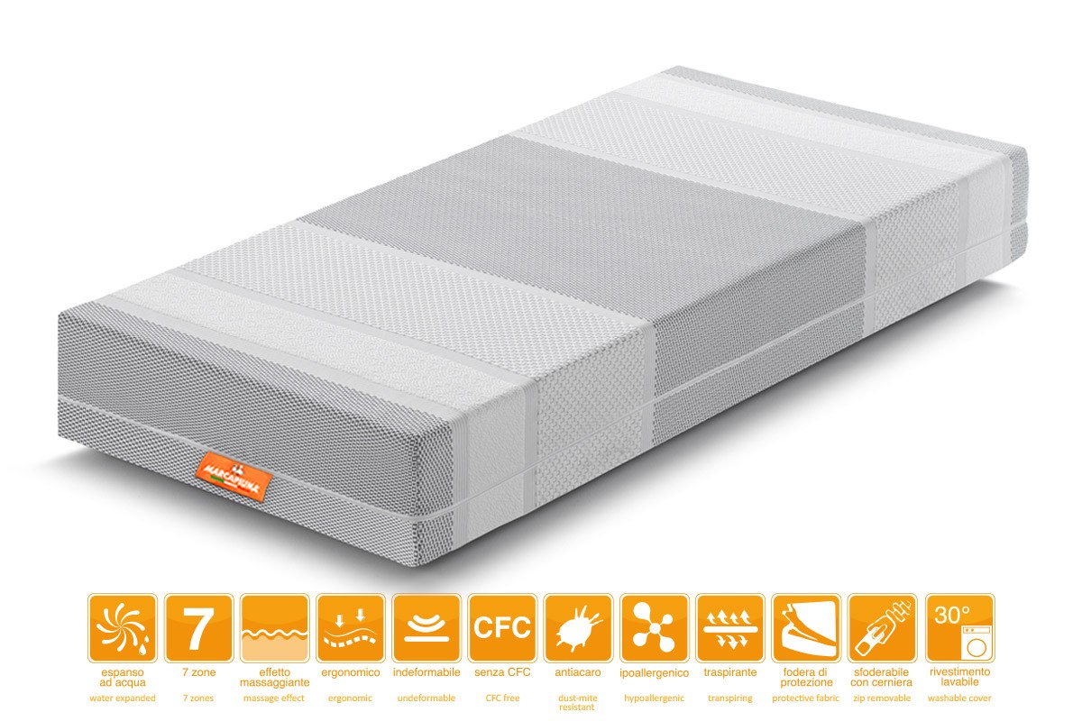 Materasso Waterfoam Singolo You&Me Rivestimento Klima Sfoderabile - Marcapiuma