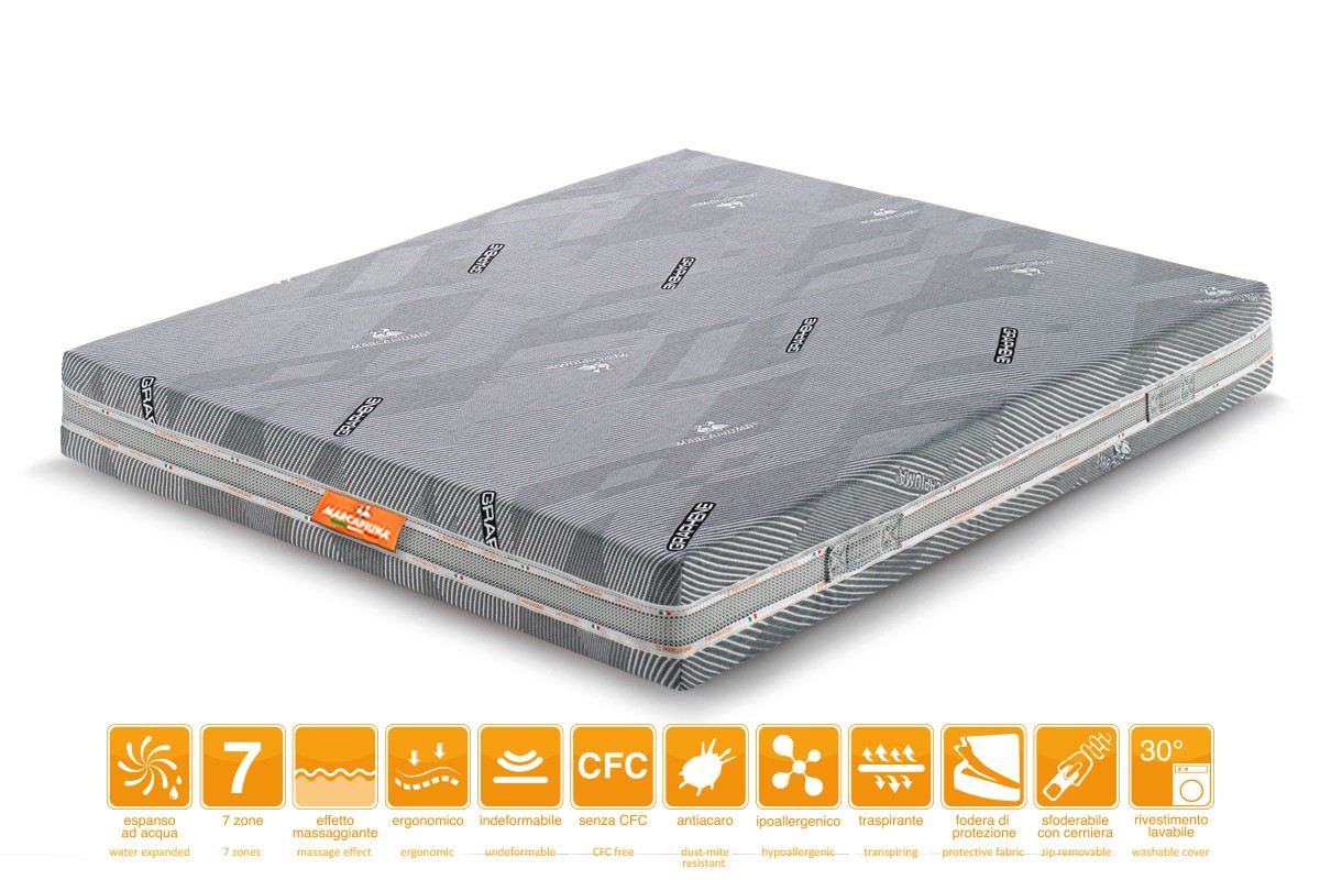 Materasso Waterfoam matrimoniale You&Me rivestimento Graphene - Marcapiuma