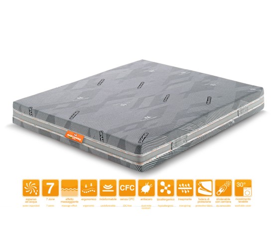 Materasso Waterfoam matrimoniale You&Me rivestimento Graphene - Marcapiuma