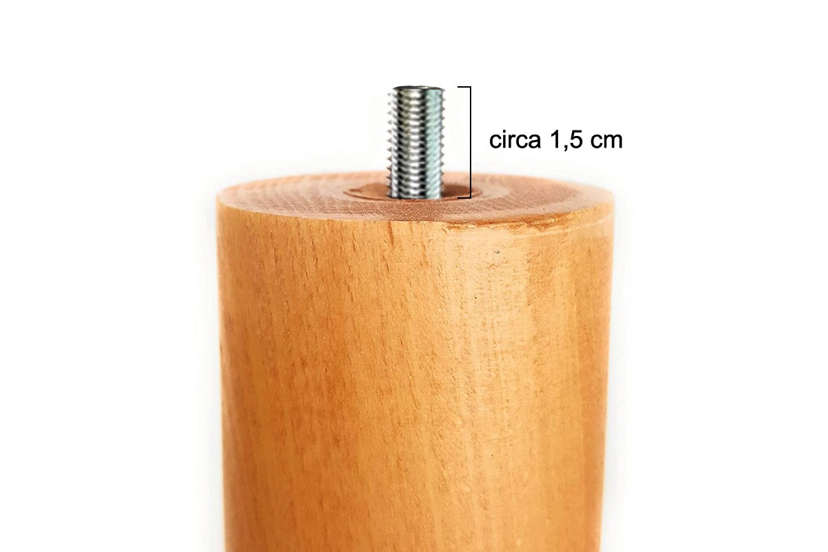 Kit piedi letto rete a doghe legno di faggio filetto maschio M10 - Marcapiuma