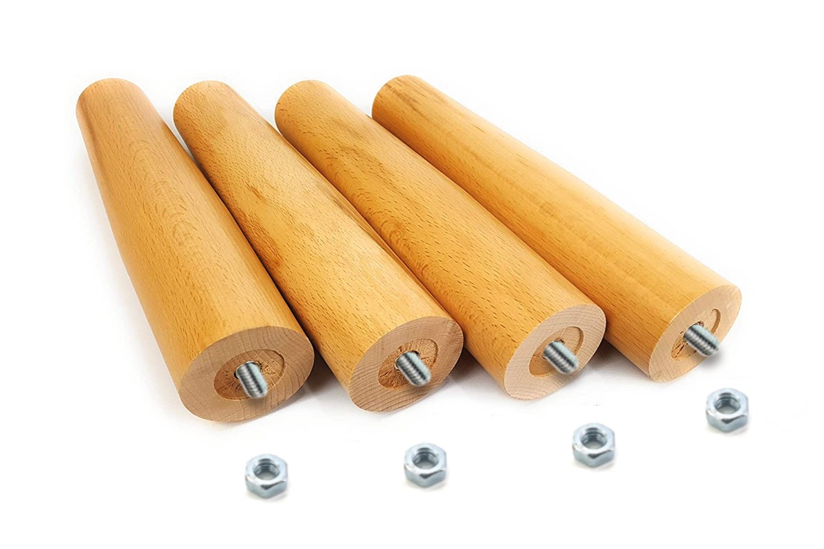 Kit piedi letto rete a doghe legno di faggio Nature Med - Marcapiuma